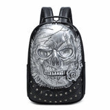 3D Skull Leather Backpack