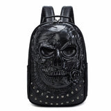 3D Skull Leather Backpack