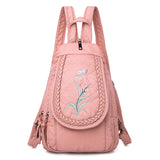 Embroidered Double Shoulder Backpack