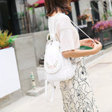 Embroidered Double Shoulder Backpack