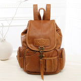 Lucy Moon Classic Brown Leather Backpack