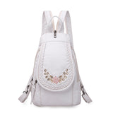 Embroidered Double Shoulder Backpack