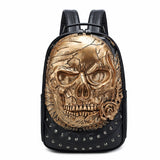 3D Skull Leather Backpack