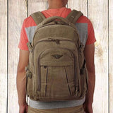 Military-Style Travel Canvas Backpack