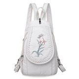 Embroidered Double Shoulder Backpack