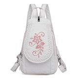 Embroidered Double Shoulder Backpack