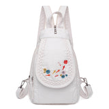 Embroidered Double Shoulder Backpack