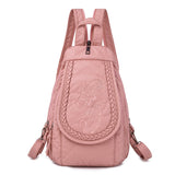 Embroidered Double Shoulder Backpack