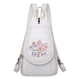 Embroidered Double Shoulder Backpack