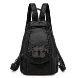 Embroidered Double Shoulder Backpack