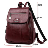 Kangaroo - Retro Women Leather Backpack