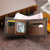 MenBense Leather Wallet with Coin Bag