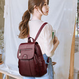 Kangaroo - Retro Women Leather Backpack