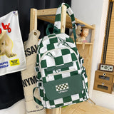 DCIMOR Plaid Nylon Laptop Backpack