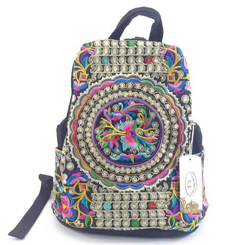 Vintage Embroidery Canvas Backpack