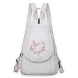 Embroidered Double Shoulder Backpack