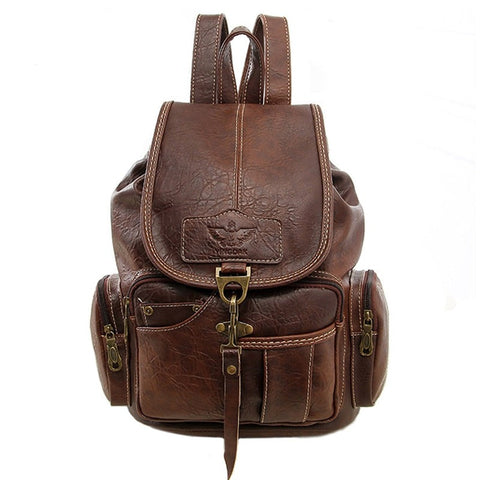 Lucy Moon Classic Brown Leather Backpack