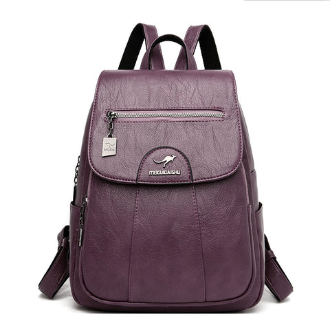 Kangaroo - Retro Women Leather Backpack